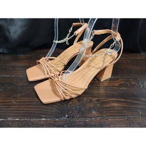 Open Edit Clarissa Chain Sandal in Tan Mocha/Sz. 8M, NWOB